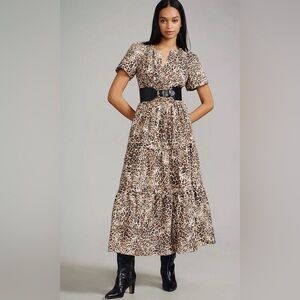 Anthropologie Cheetah/Leopard/Animal Print Somerset Maxi dress with pockets